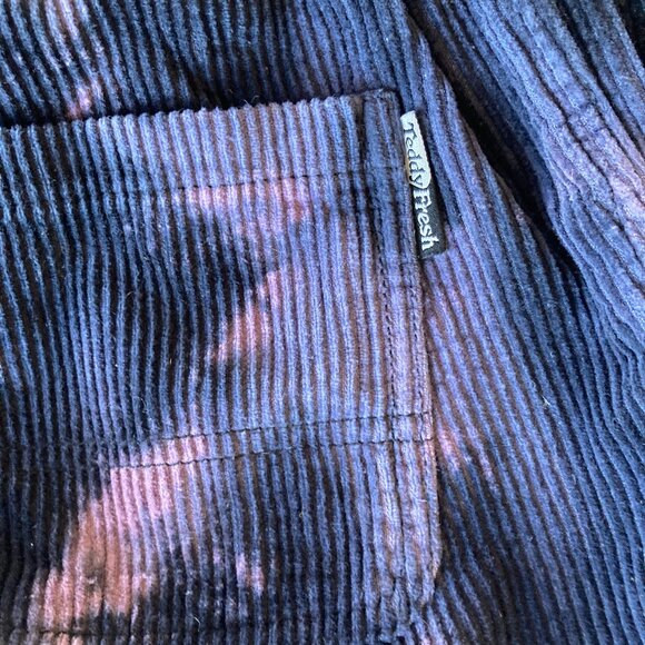 Purple Black Tie-Dye Corduroy Jogger Pants XS 100% Cotton (Teddy Fresh) - Picture 7 of 12